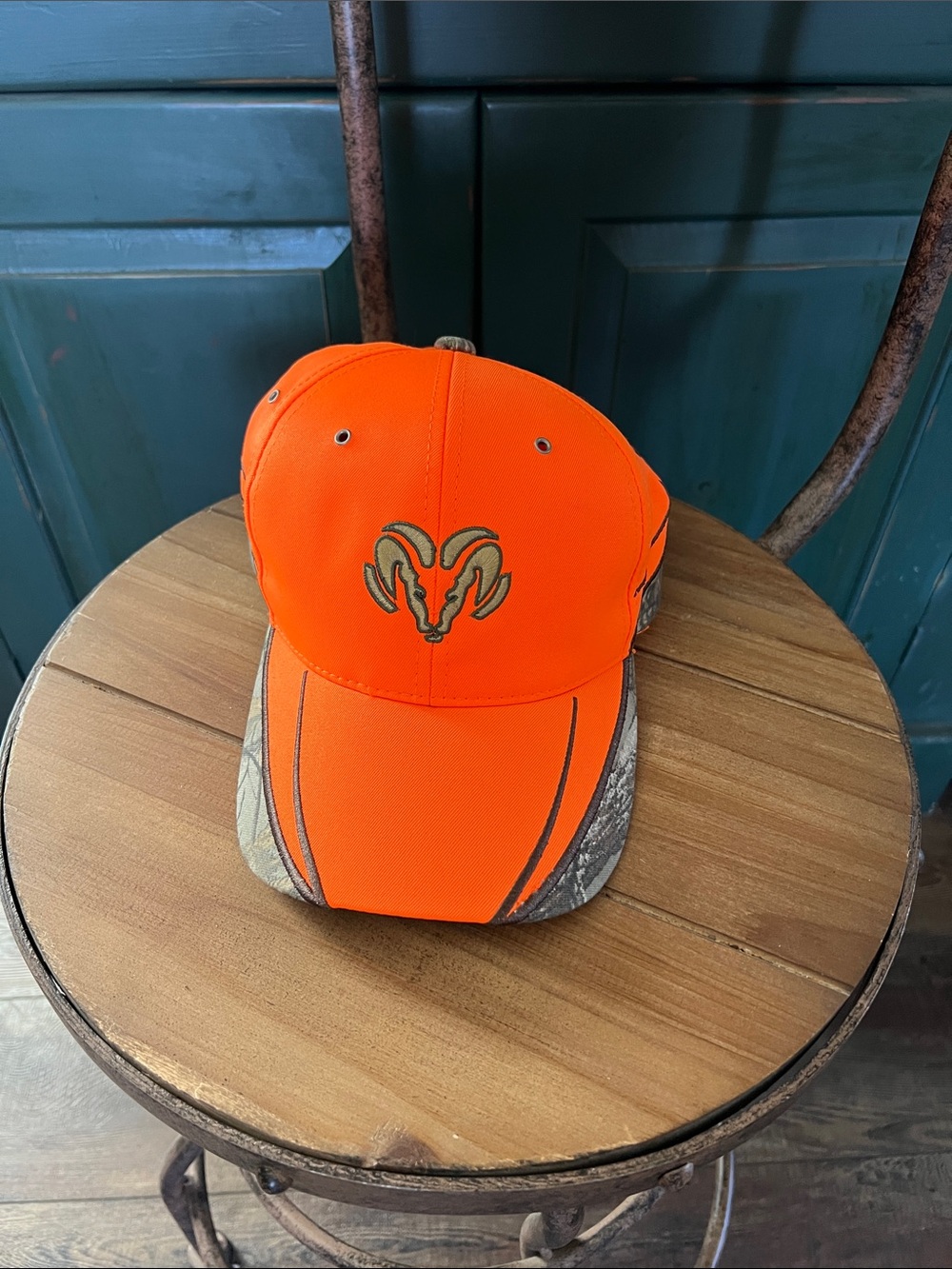 Realtree Dodge Logo Blaze Orange Cap with Camo Trim